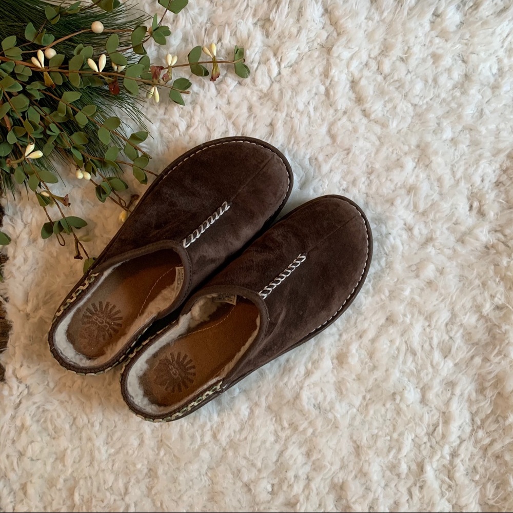 UGG Australia Brown Leather Clogs
